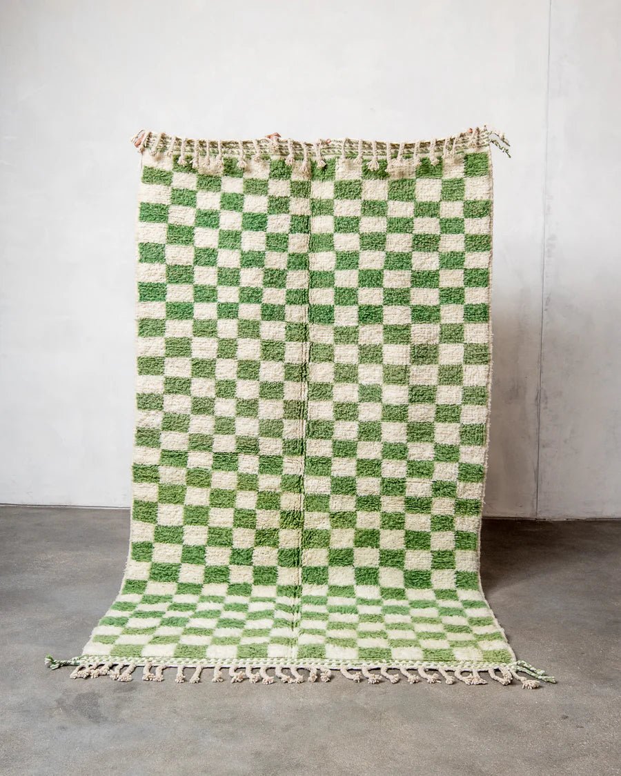 Chess Green Moroccan Rug - Best Sellers AzulSouk