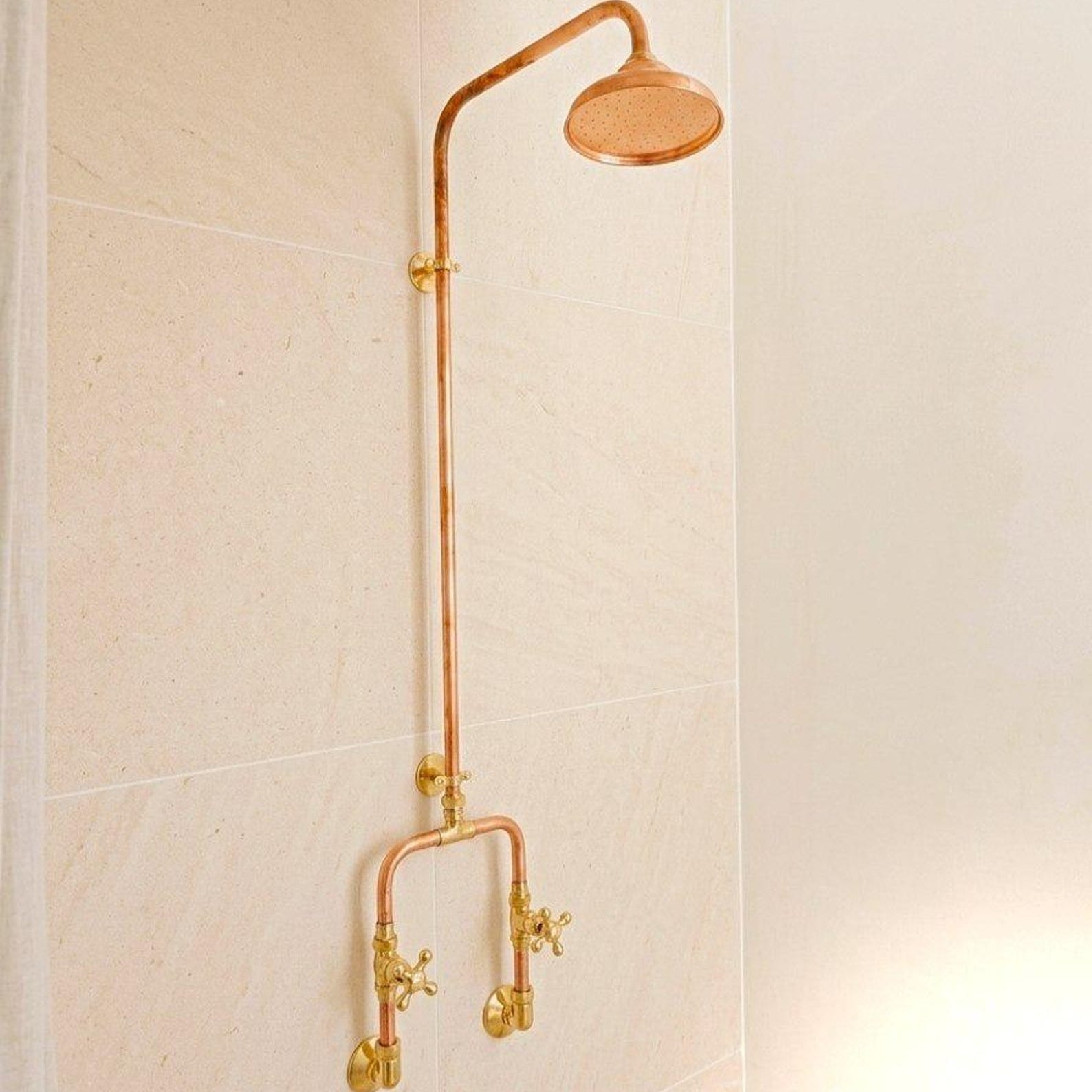 Unlacquered Solid Copper Outdoor Shower