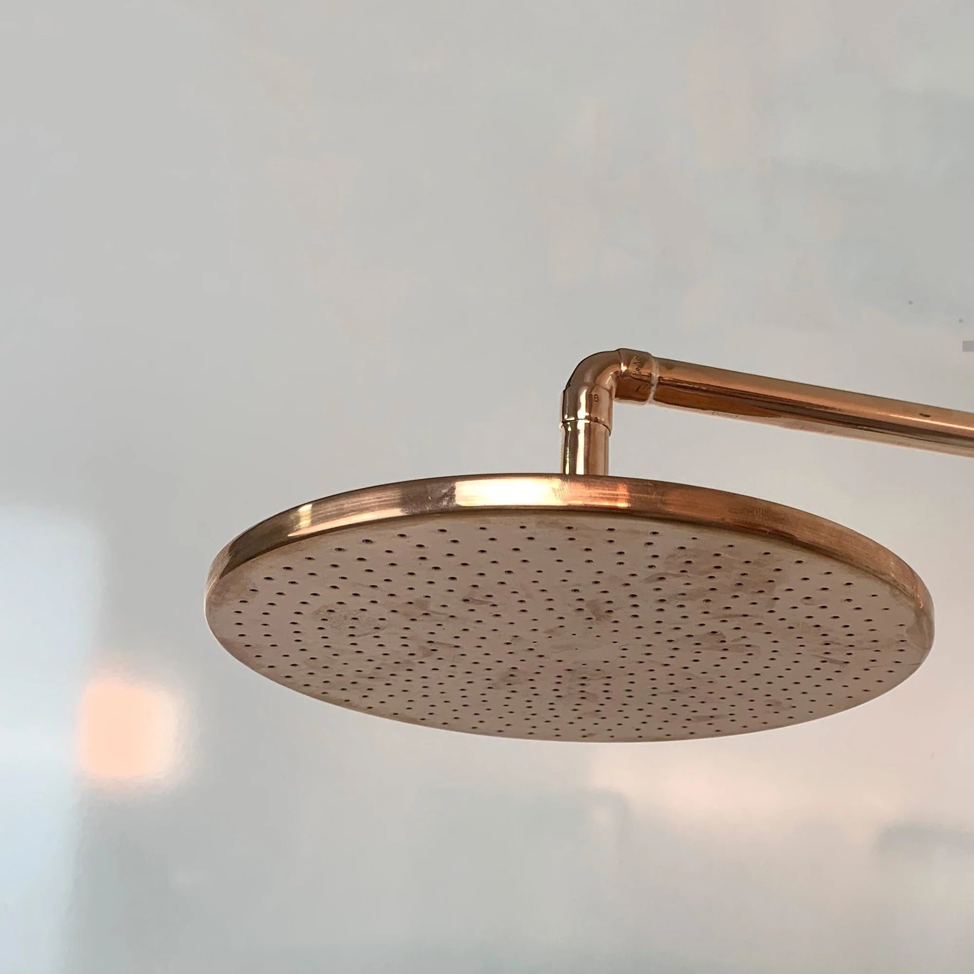 Copper Outdoor Shower, Natural Copper Rain Showerhead - shower heads AzulSouk