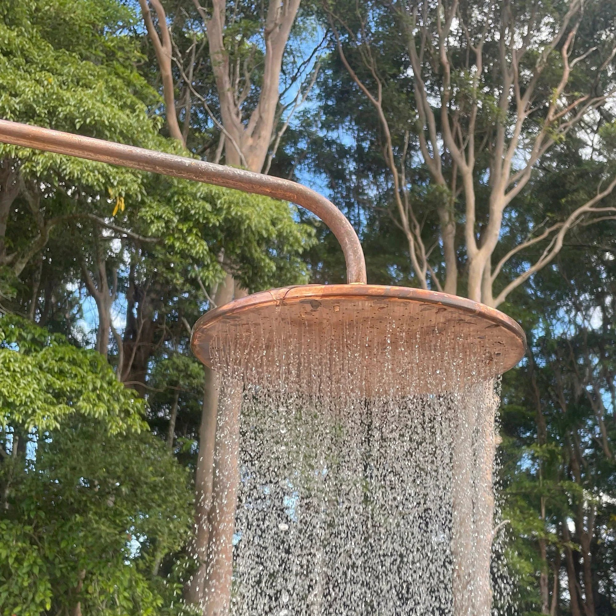 Copper Outdoor Shower, Natural Copper Rain Showerhead - shower heads AzulSouk