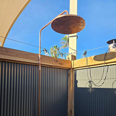 Copper Outdoor Shower, Natural Copper Rain Showerhead - shower heads AzulSouk