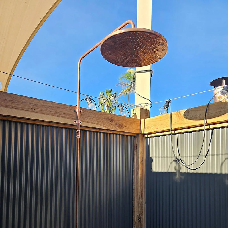 Copper Outdoor Shower, Natural Copper Rain Showerhead-zoom-