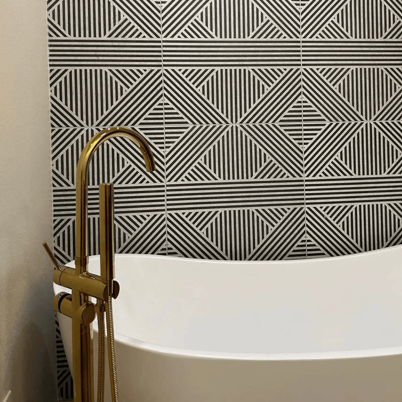 Elegant Floor Mounted Freestanding Tub Filler with HandHeld-zoom-