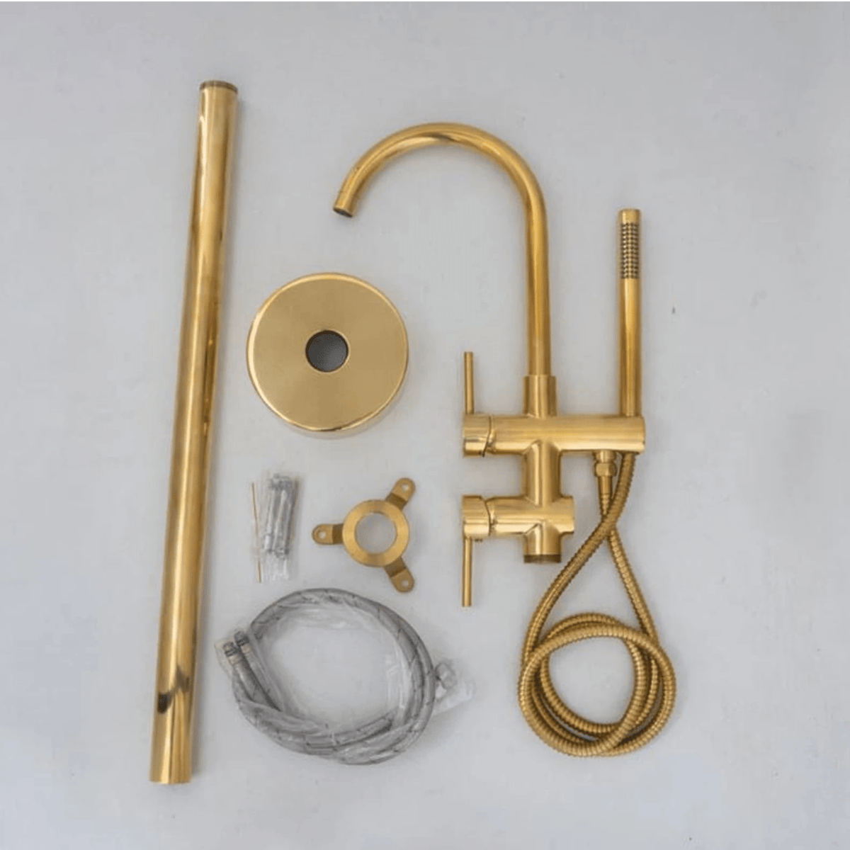 Elegant Floor Mounted Freestanding Tub Filler with HandHeld - shower system AzulSouk