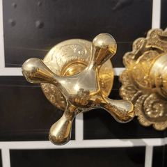 Engraved Brass Wall Mount Bathroom Faucet - bathroom faucet AzulSouk