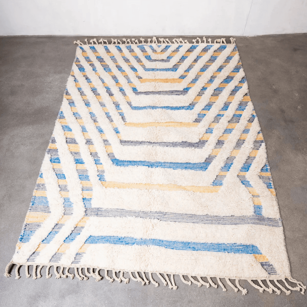 Haily - White Beni Ourain Moroccan Rug - Modern Rugs AzulSouk