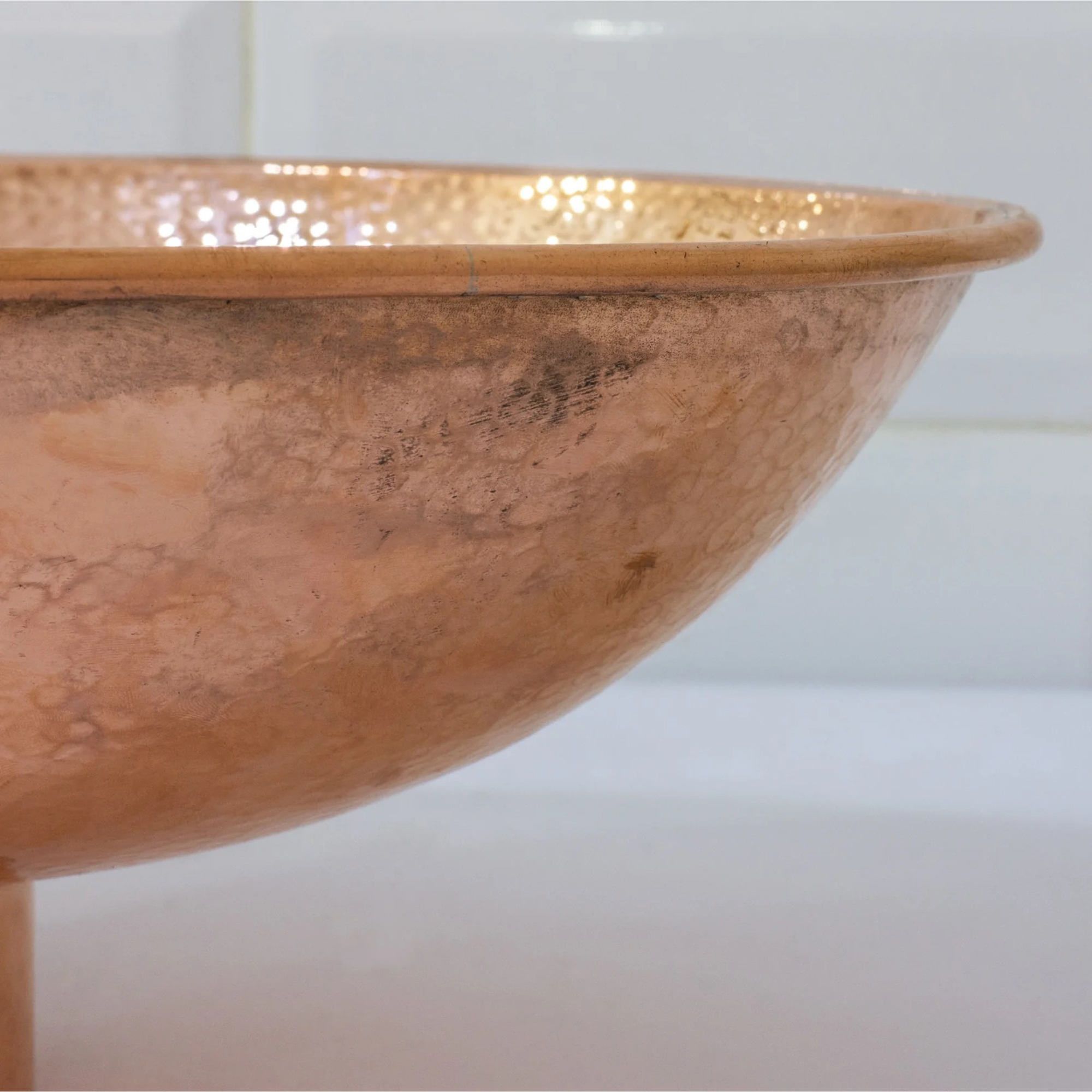 hammered solid copper decorative vessel-sink