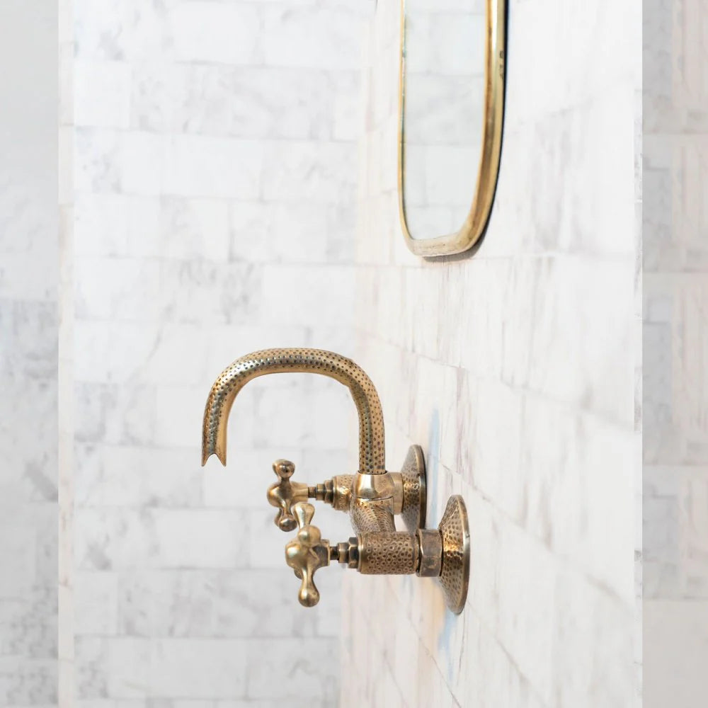 Bronze Wall Mounted Bathroom Faucet-1