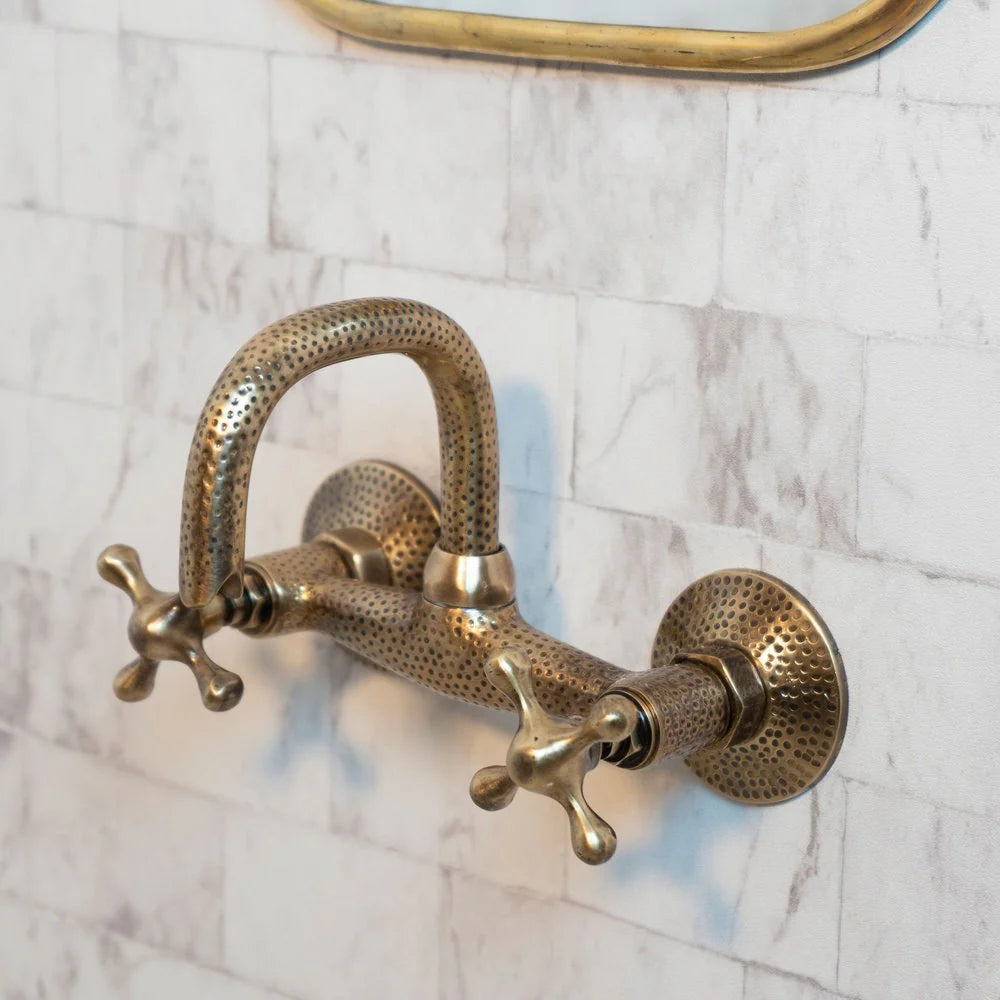 Bronze Wall Mounted Bathroom Faucet-2