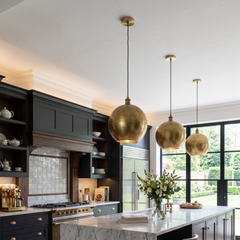 hammered brass pendant light, 