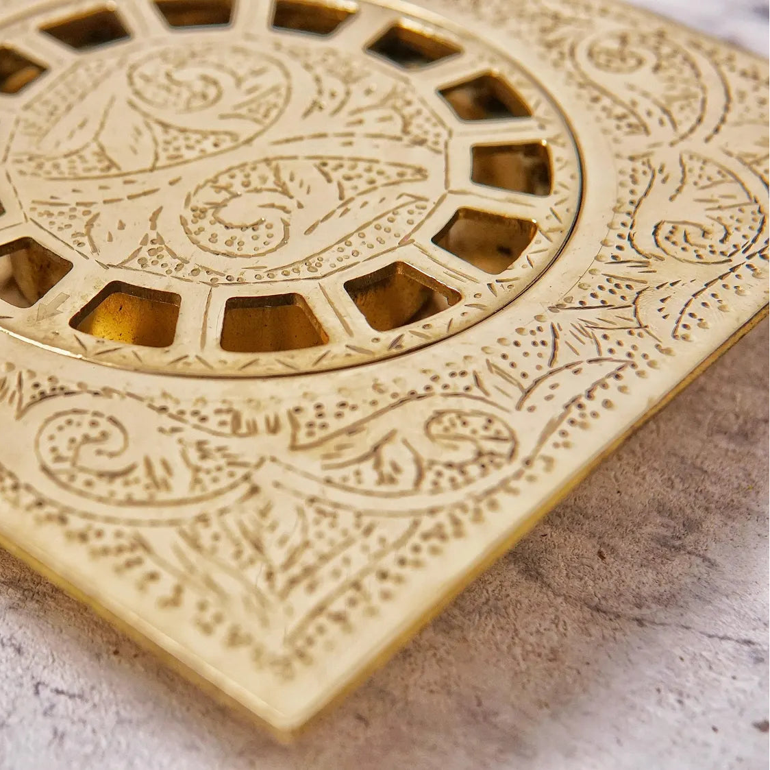 handcrafted solid brass floor drain