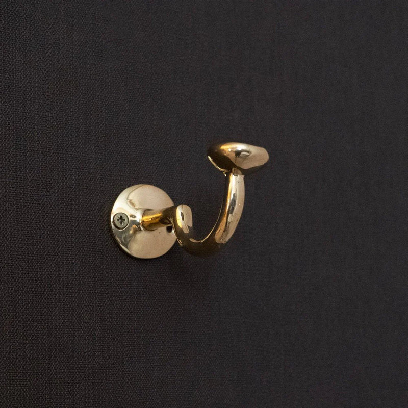 Set of 3 Unlacquered Brass Hooks-zoom-