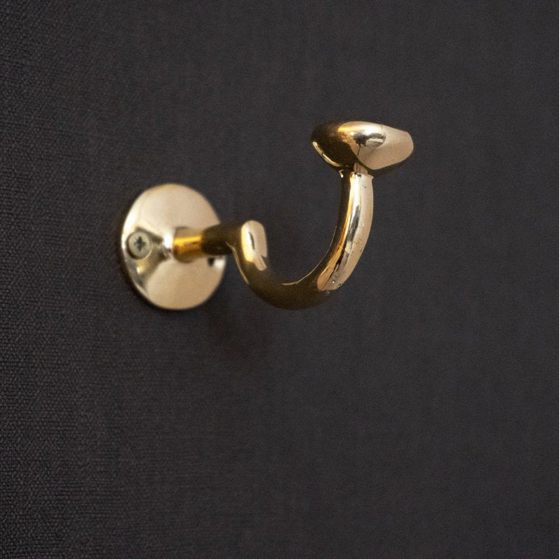 Set of 3 Unlacquered Brass Hooks-zoom-
