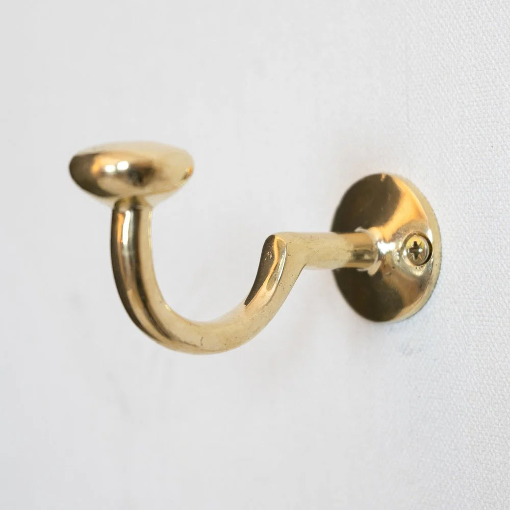 Set of 3 Unlacquered Brass Hooks-zoom-5