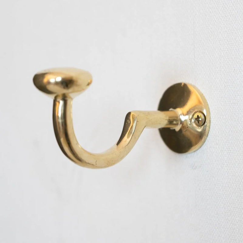 Set of 3 Unlacquered Brass Hooks-zoom-