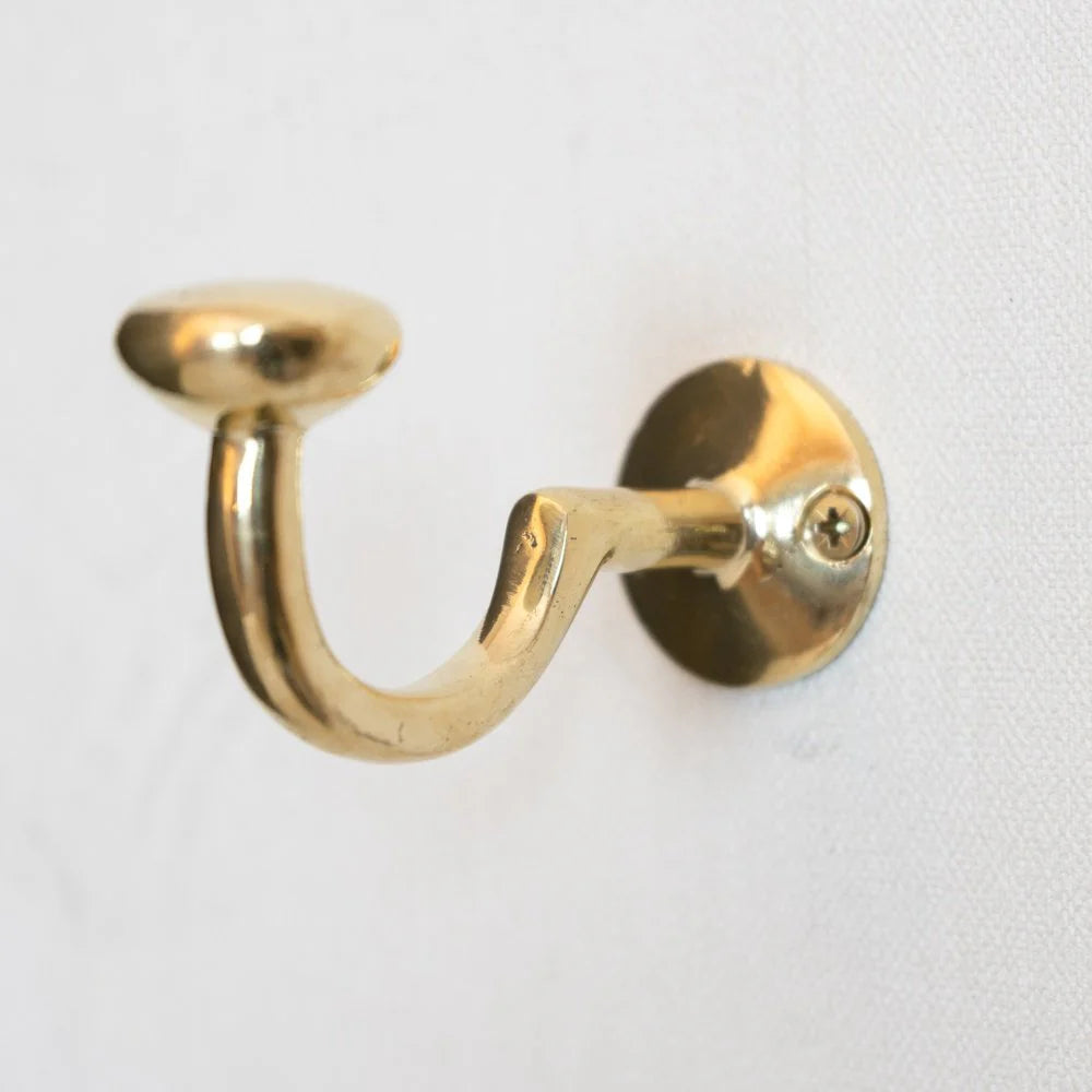 Set of 3 Unlacquered Brass Hooks-zoom-6