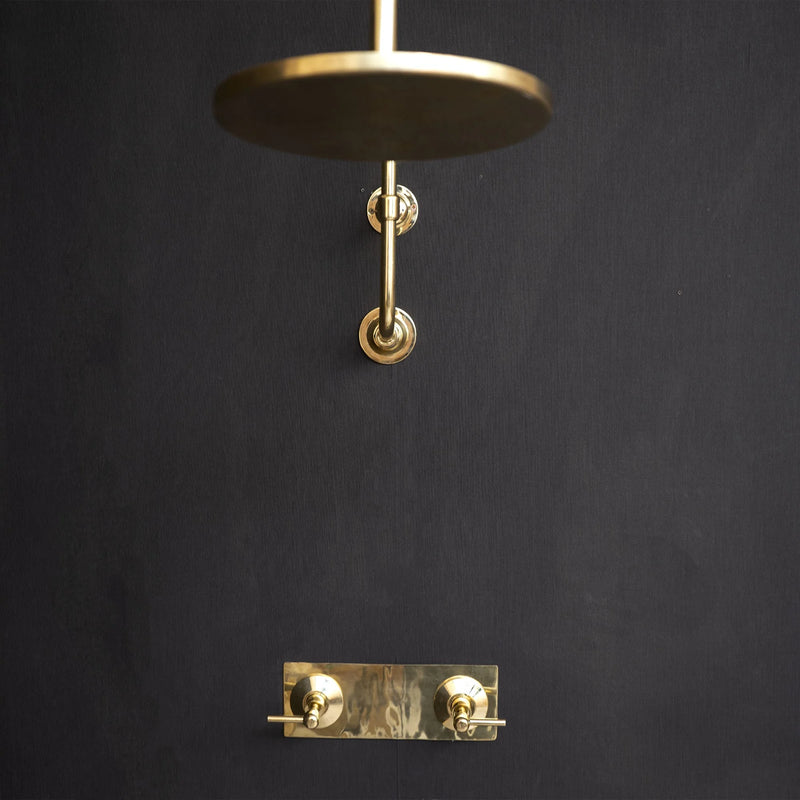 Handcrafted Rainfall Shower Set with Rectangular Backplate-zoom-