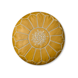 Handmade Moroccan Leather Pouf - Leather Pouf AzulSouk
