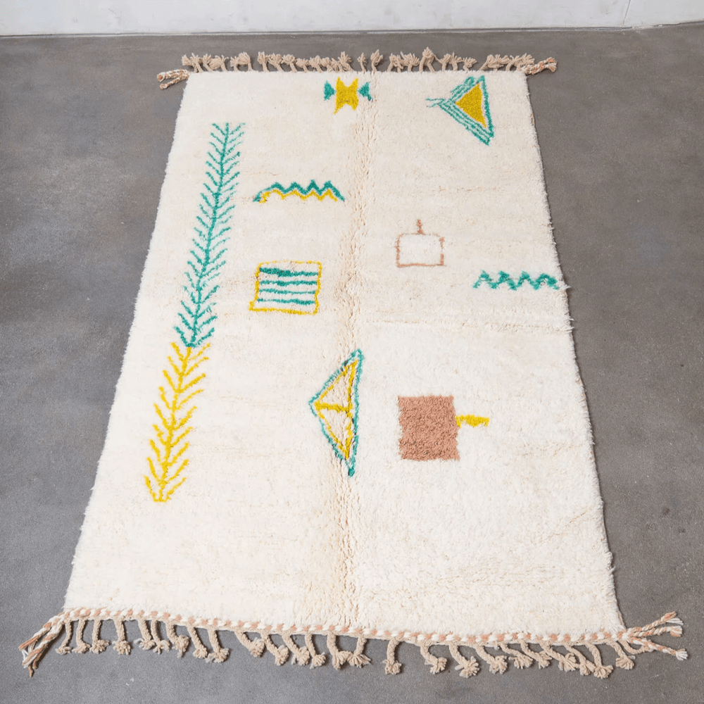 Hora - Modern White Moroccan Rug - Modern Rugs AzulSouk