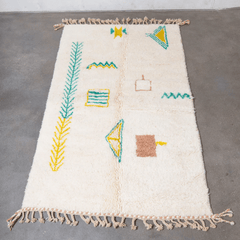 Hora - Modern White Moroccan Rug - Modern Rugs AzulSouk