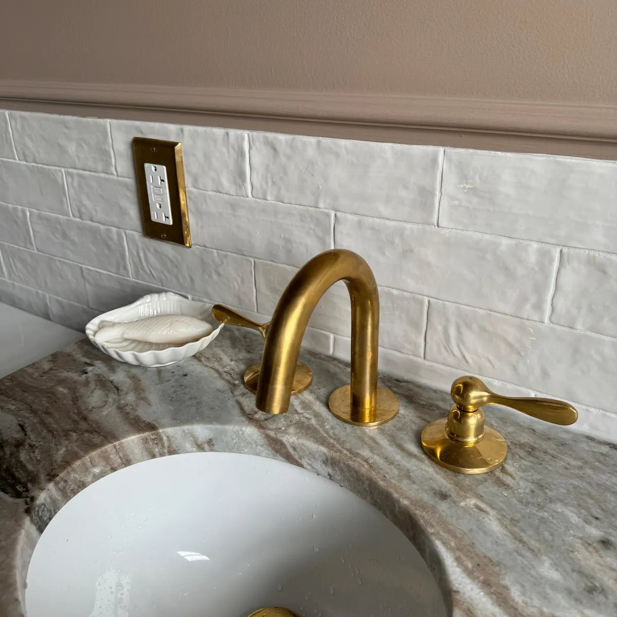 Unlacquered Brass Bathroom Faucet - bathroom faucet AzulSouk