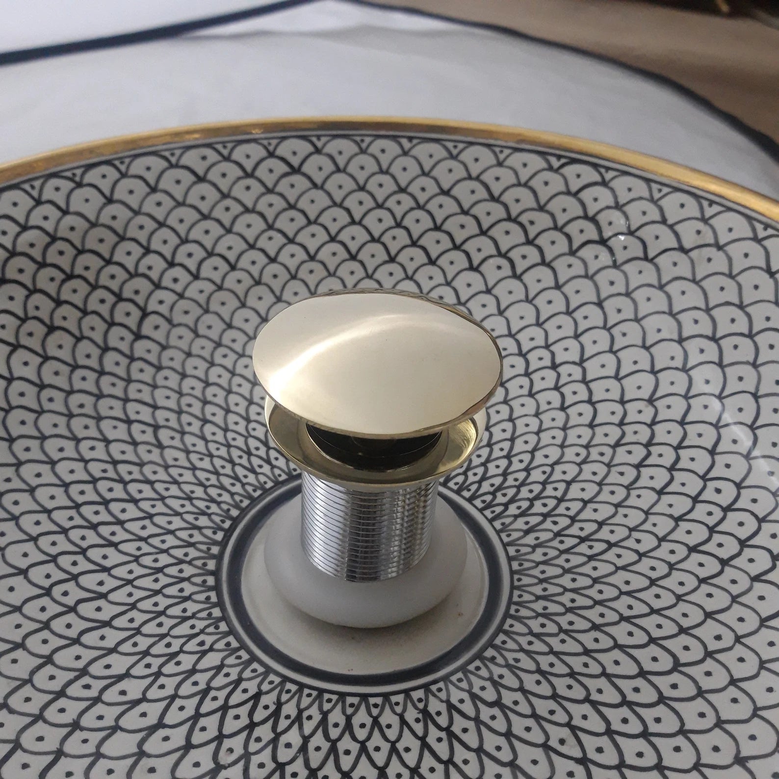 Unlacquered brass push up drain - drains and hardware AzulSouk