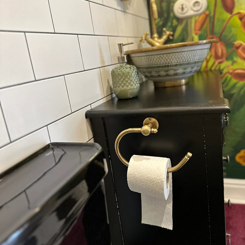 Vintage Brass Toilet Paper Holder-zoom-