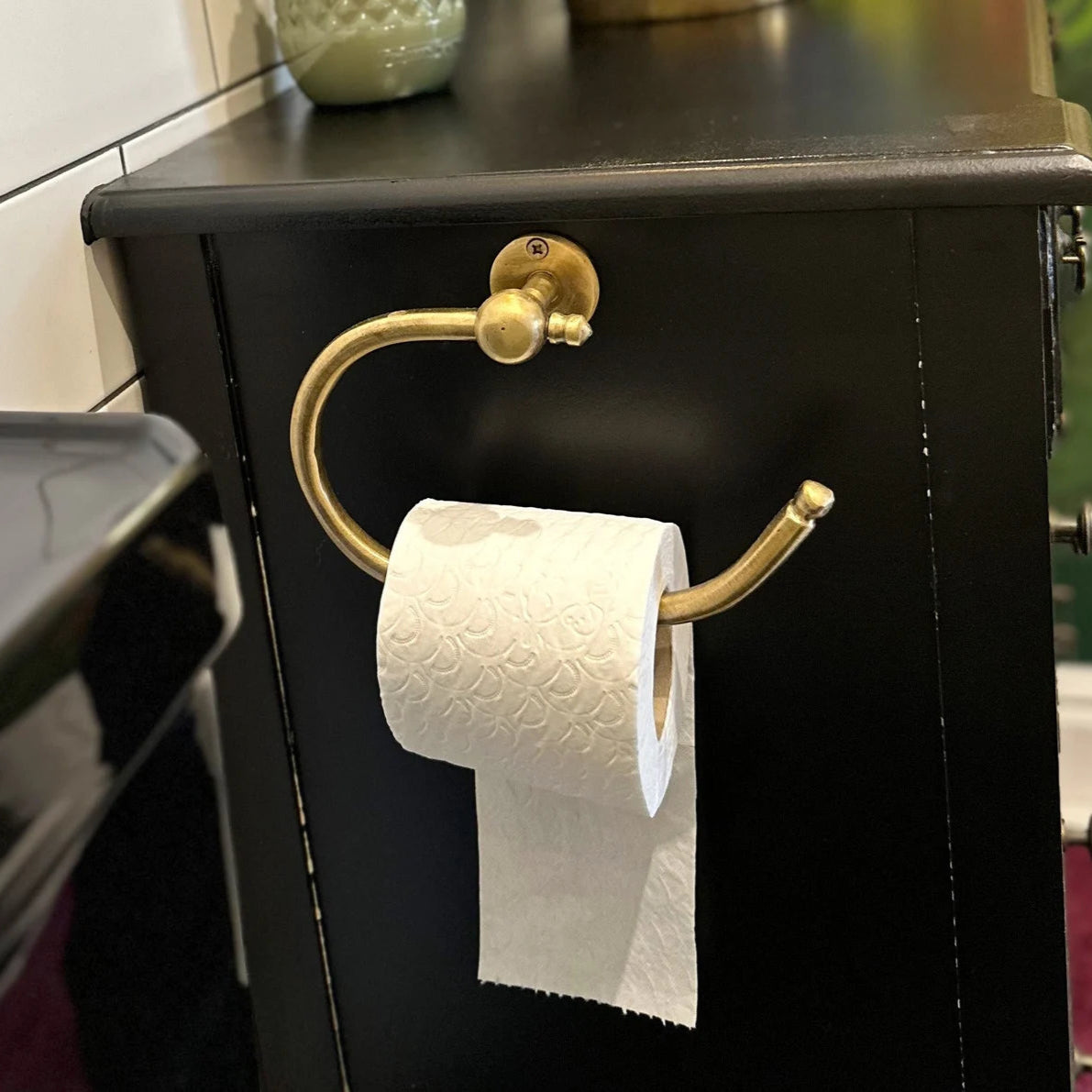 Vintage Brass Toilet Paper Holder