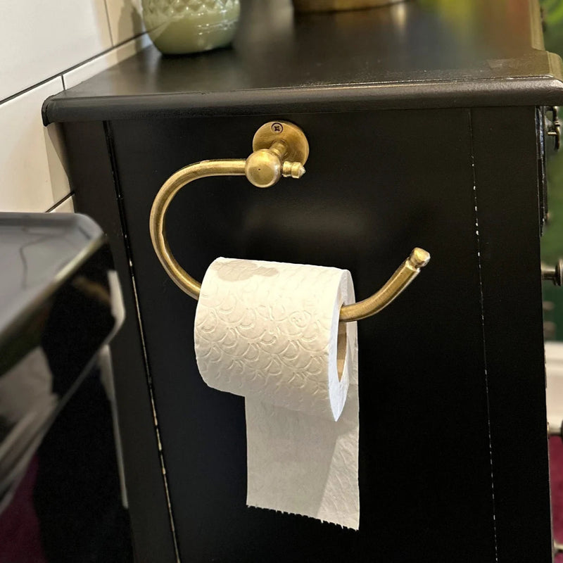 Vintage Brass Toilet Paper Holder-zoom-