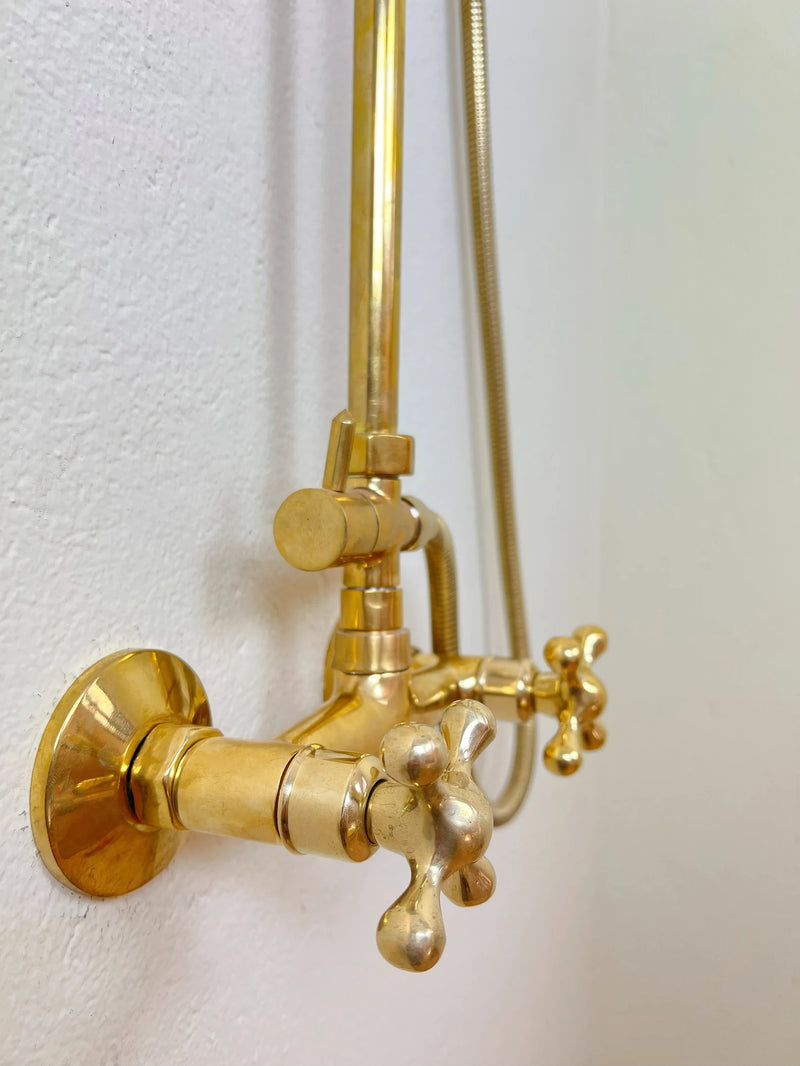 Unlacquered Brass Shower System-zoom-