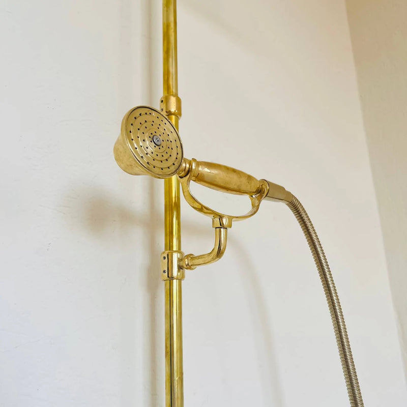 Unlacquered Brass Shower System-zoom-