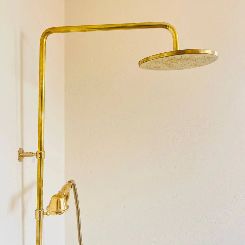 Unlacquered Brass Shower System-zoom-
