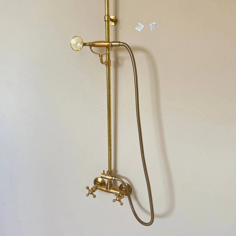 Unlacquered Brass Shower System-zoom-