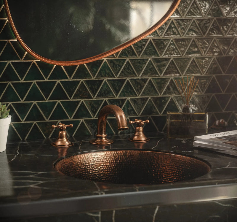 Copper Deck Mounted Bathroom Faucet-zoom-