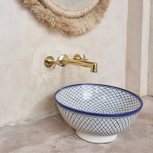 Unlacquered Brass Wall Mounted Sink Faucet