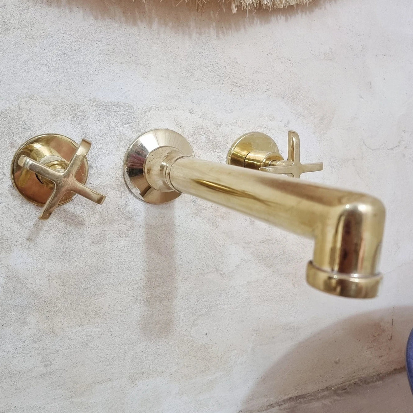 Unlacquered Brass Wall Mounted Sink Faucet-zoom-2