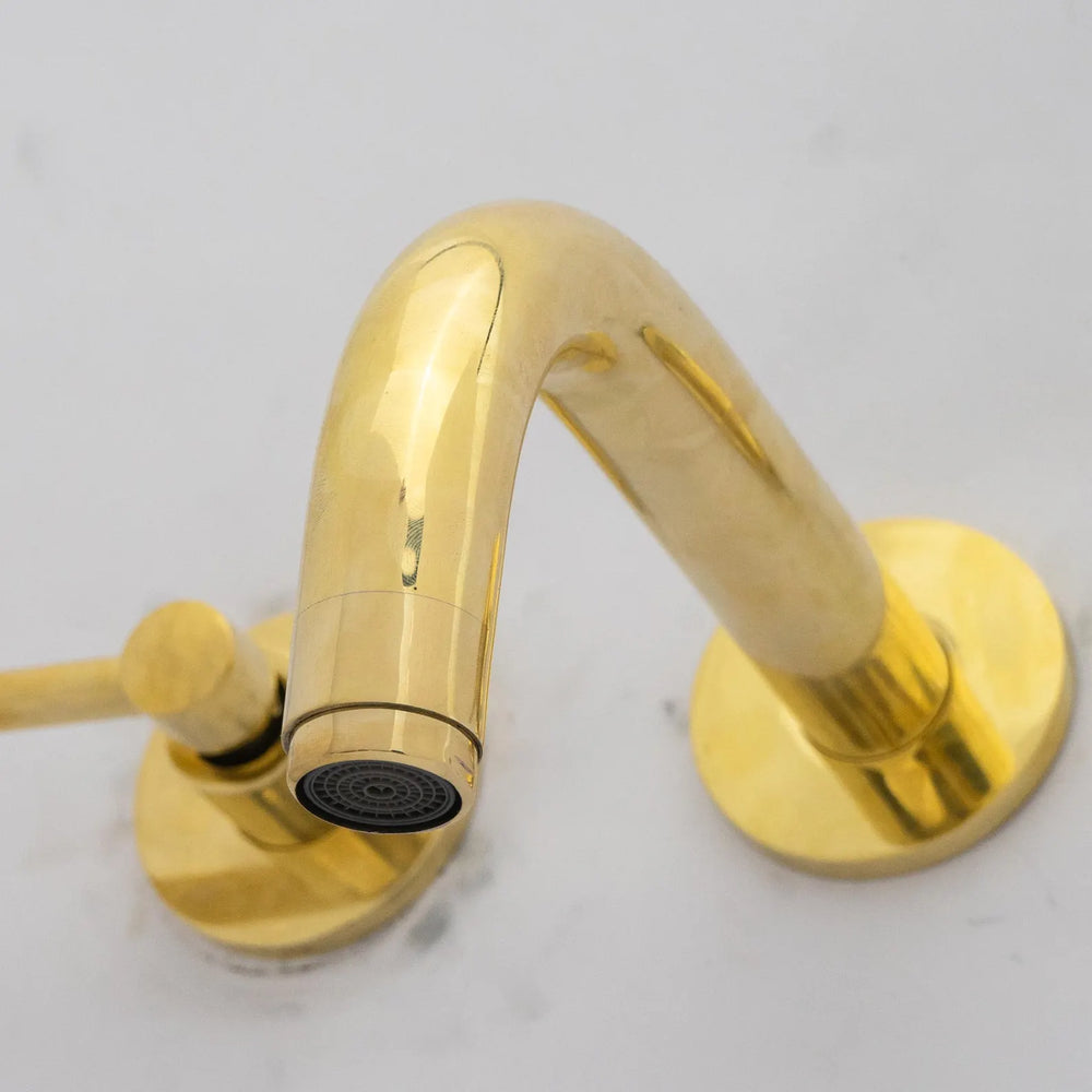 Unlacquered Brass Wall Mounted Faucet - bathroom faucet AzulSouk