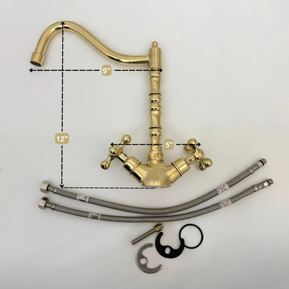 Unlacquered Brass Single Hole Faucet - kitchen faucet AzulSouk