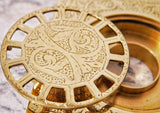 Unlacquered Engraved Brass Floor Drain