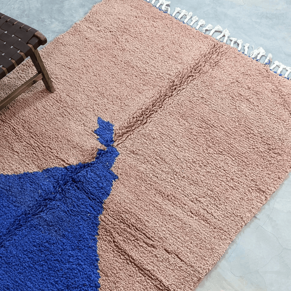 Mai - Moroccan Blue and Brown Rug - Vintage Rugs AzulSouk