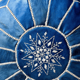 Moroccan handmade leather pouf - AzulSouk