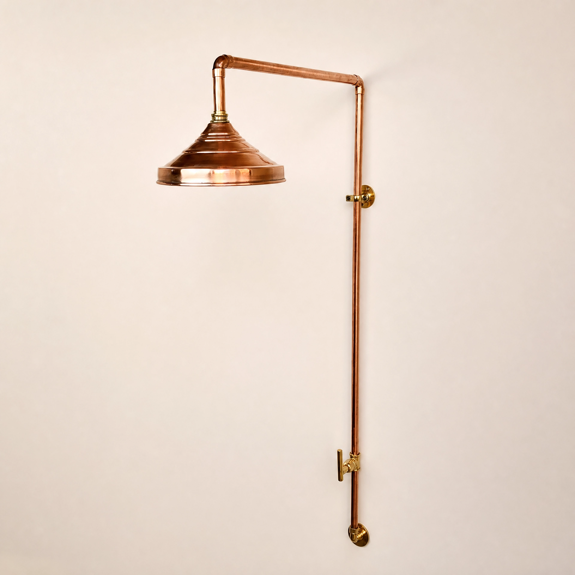 unlacquered solid copper outdoor shower cold water