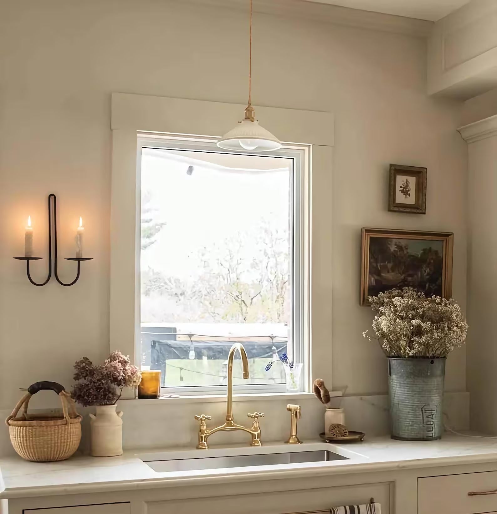 Unlacquered Brass Arc Bridge Kitchen Faucet