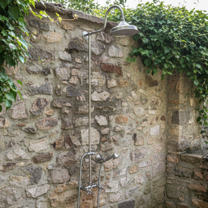 Polished Nickel Outdoor Shower-zoom-