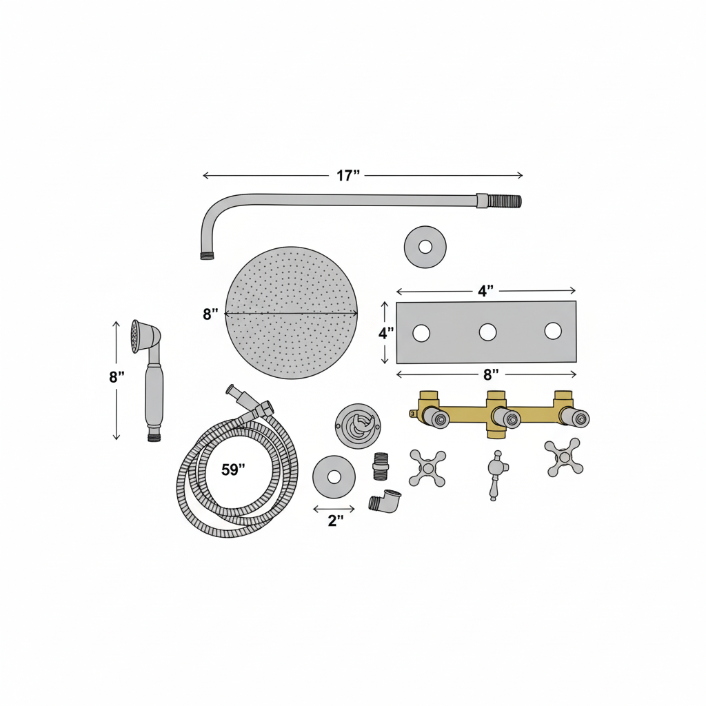 polished nickel shower head with handheld at AZULSOUK