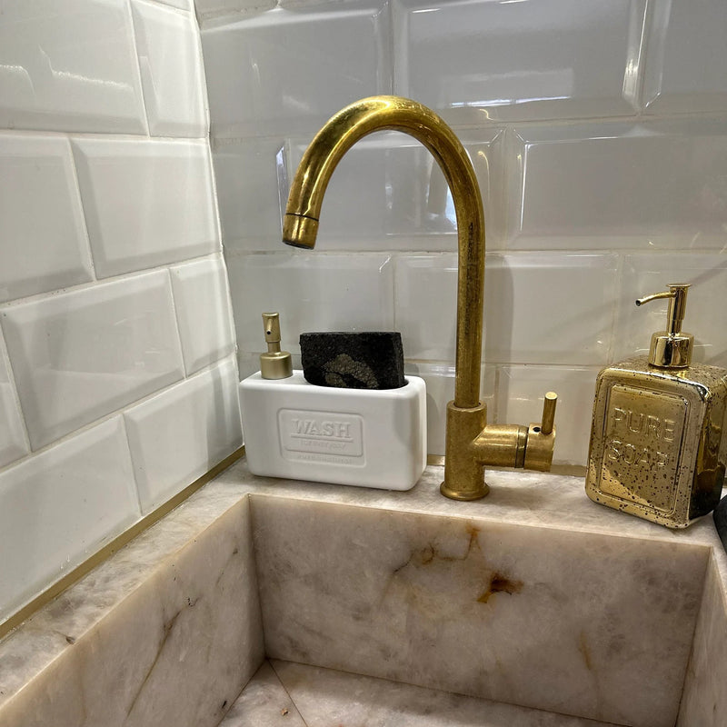Unlacquered Brass Single Hole Kitchen Faucet-zoom-