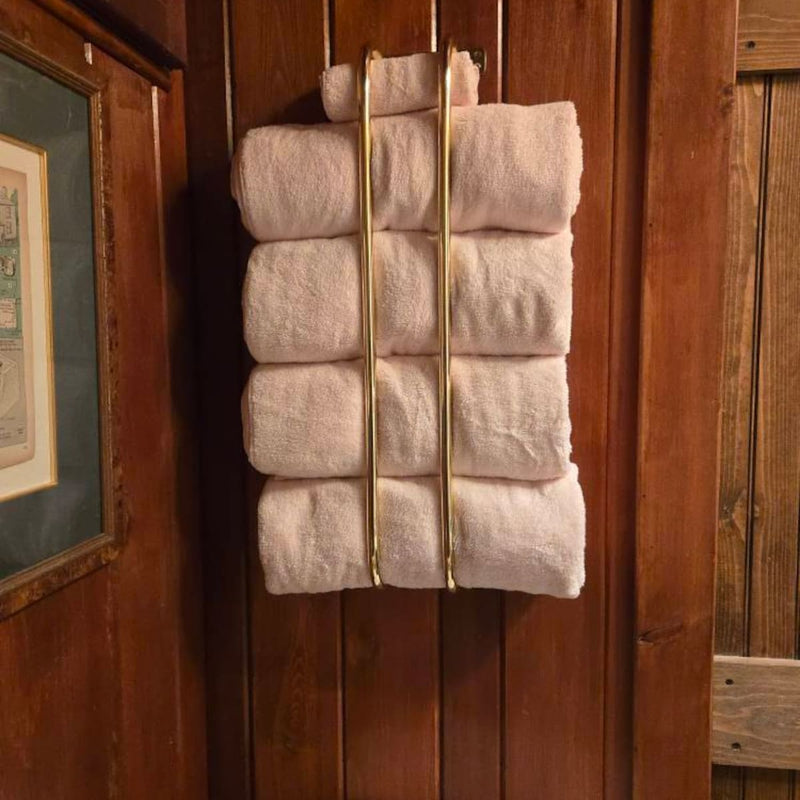 Unlacquered Brass Towel Rod Hanger-zoom-