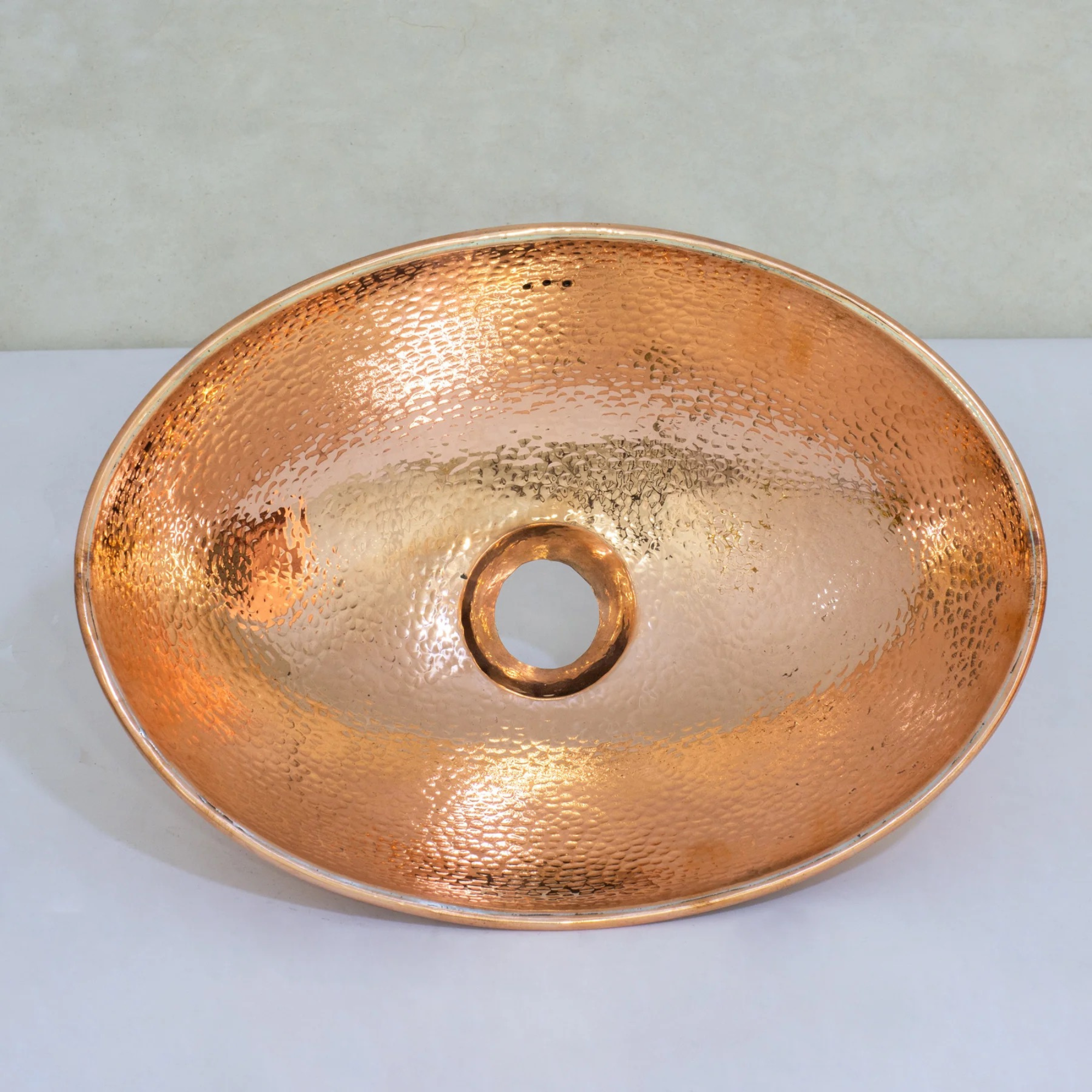 Raw Copper sink oval shape
