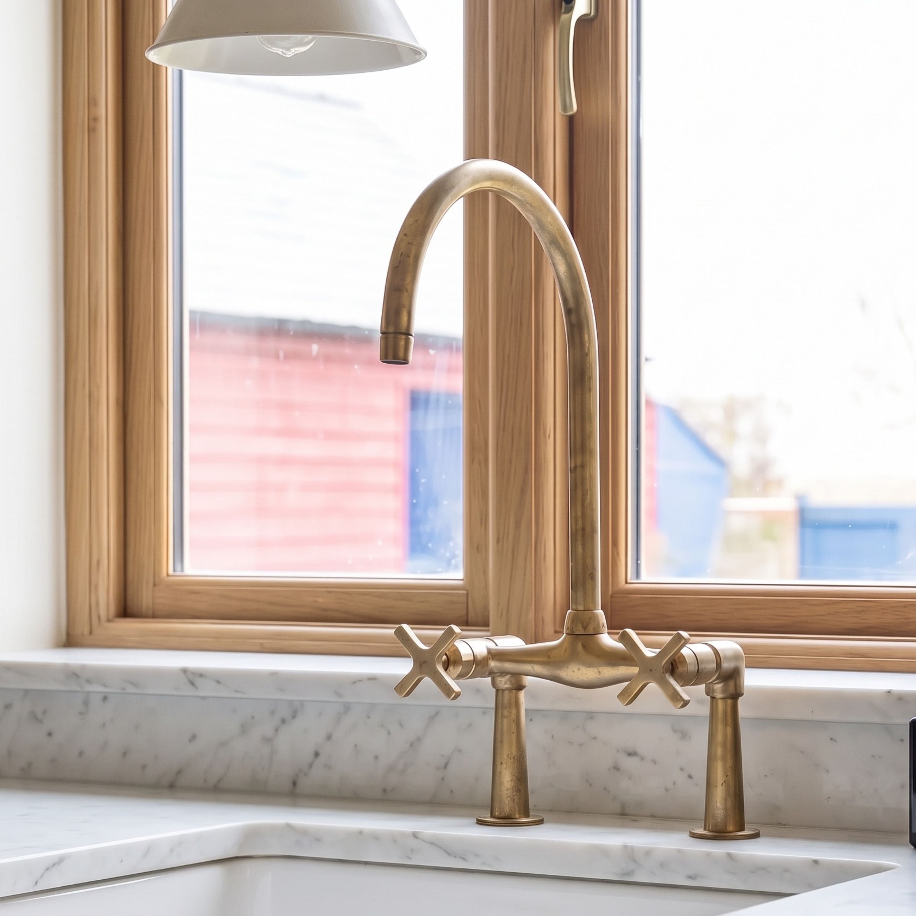 solid brass bridge faucet