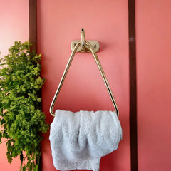 unalqcuered brass towel triangle holder